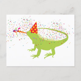Postal Festiva Iguana Lizard de animales de fiesta con Fiesta