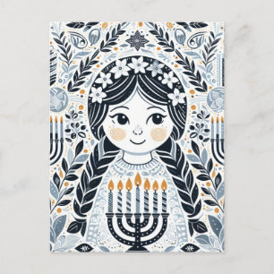Postal Festiva Iluminar la noche: Una celebración de Hanukkah