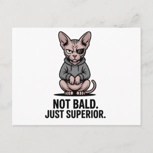 Postal Festiva Ilustración de actitud de gato Sphynx superior