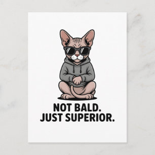 Postal Festiva Ilustración de actitud de gato Sphynx superior