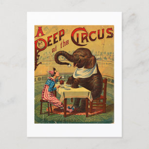 Postal Festiva Ilustracion de circo vintage Art Antiguo