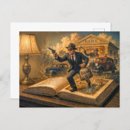 Postal Festiva ilustracion de los libros de pandillas de los años