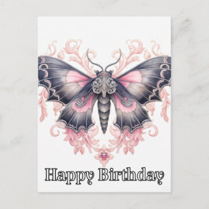 Postal Festiva Ilustración de majestuosa mariposa de feliz cumple