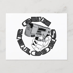 Postal Festiva Ilustracion de pistoleros de armas