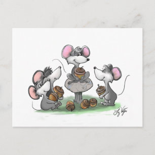 Postal Festiva Ilustracion del Día del Padre Feliz de Mic, Mac y 