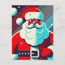 Postal Festiva Ilustración encantadora de Santa Claus