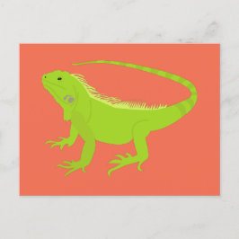 Postal Festiva Ilustracion Iguana Lizard