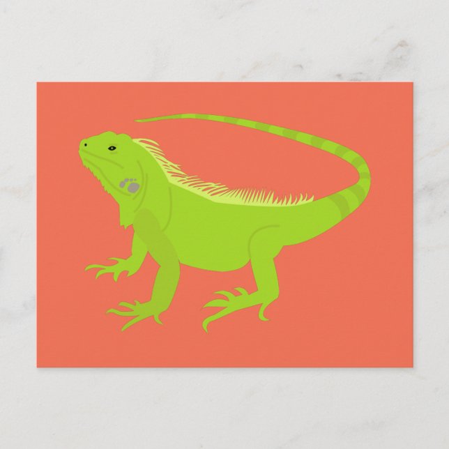 Postal Festiva Ilustracion Iguana Lizard (Anverso)