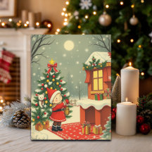 Ilustracion navideño vintage