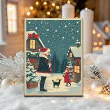 Ilustracion navideño vintage