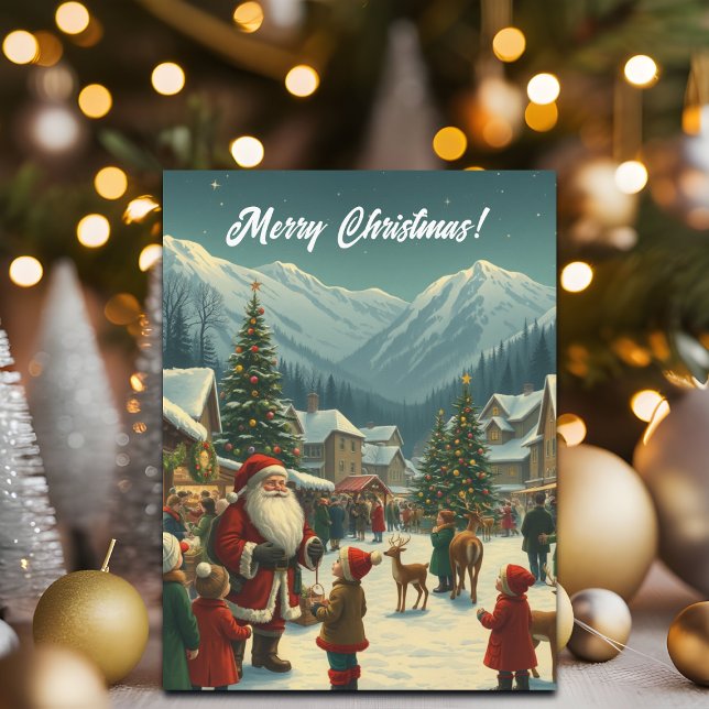 Postal Festiva Ilustracion navideño vintage (Subido por el creador)