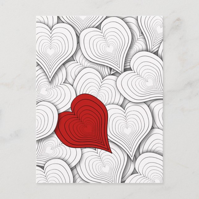 Postal Festiva Ilustracion Onion Hearts Valentine (Anverso)