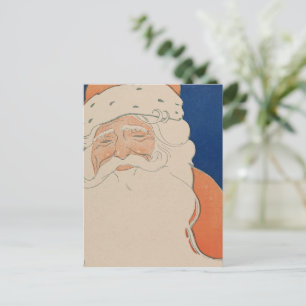 Postal Festiva Ilustracion Vintage Santa Claus