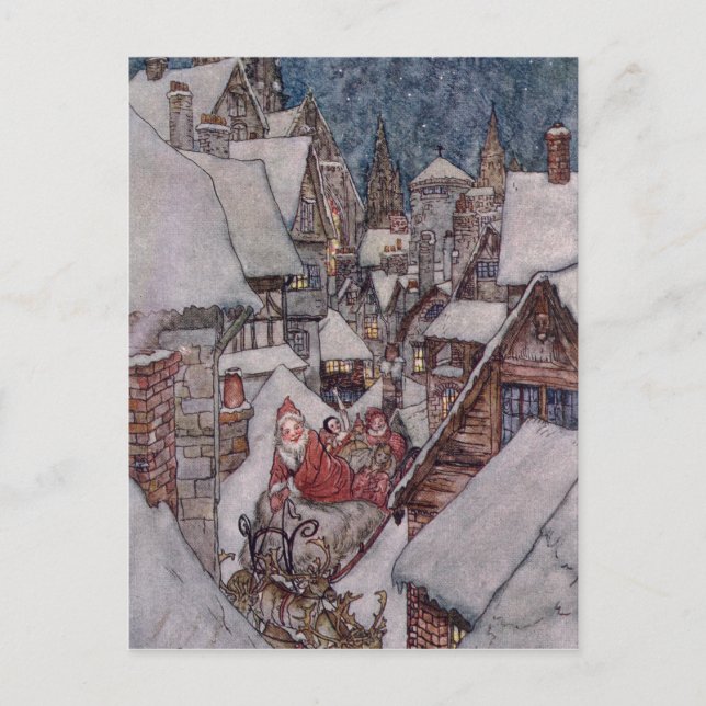 Postal Festiva ilustraciones navidades (Anverso)