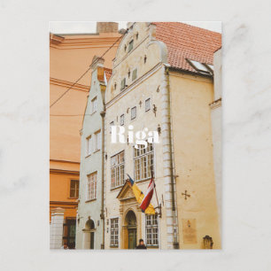 Postal Festiva Imán de foto flexible del paisaje urbano de Riga