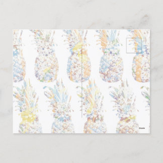 Postal Festiva Impresión coloreada de piña