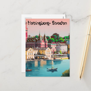 Postal Festiva Impresión de Helsingborg - Póster de Suecia, Helsi