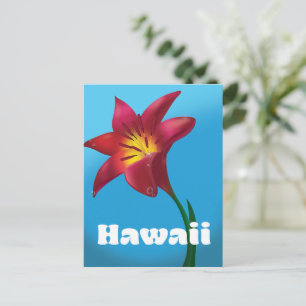 Postal Festiva Impresión de viaje de flor de Hawái