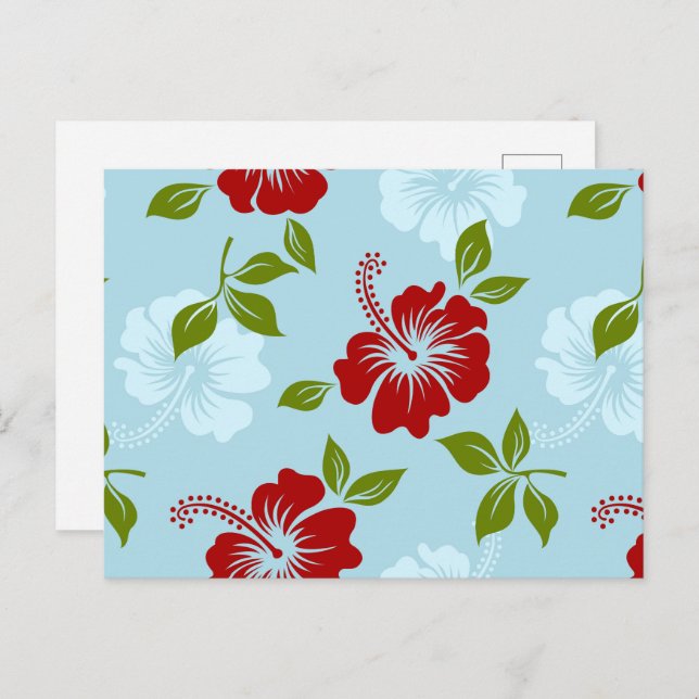 Postal Festiva Impresión hawaiana (Anverso / Reverso)