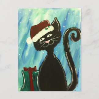Postal Festiva Impresión Kitty para Navidades caprichosos