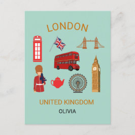 Postal Festiva Impresión temática de viajes de monumentos de Lond
