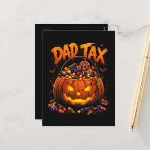 Postal Festiva Impuesto de Papá Divertido Calabaza de Halloween