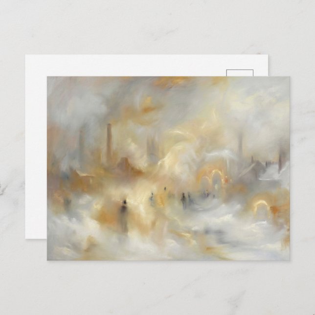 Postal Festiva Industrial Cityscape Romantic Style Postcard (Anverso / Reverso)