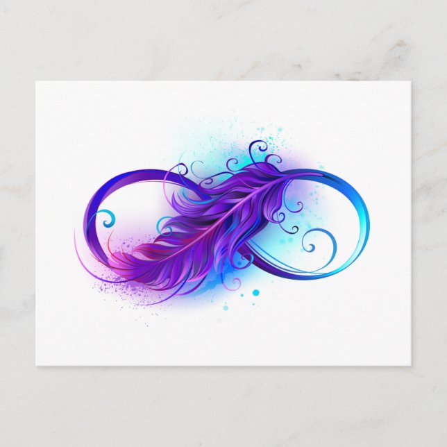 Postal Festiva Infinity with Purple Feather (Anverso)
