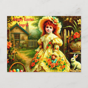 POSTAL FESTIVA INGRID ~ FELIZ CONEJO DE PASCUA ~