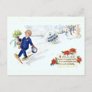 Postal Festiva Inspiración de vintage de portadora de correo de A