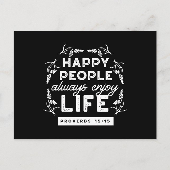 Postal Festiva Inspirational Christian Quote from Proverbs 15:15 (Anverso)