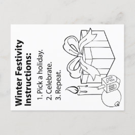 Postal Festiva Instrucciones de vacaciones