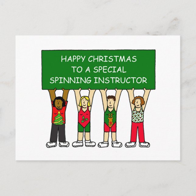 POSTAL FESTIVA INSTRUCTOR DE SPINNING FELIZ XMAS (Anverso)