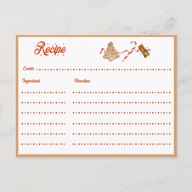 Postal Festiva Intercambio de Galletas Navideñas (Anverso)