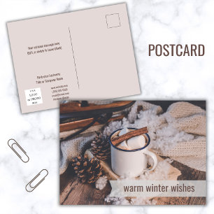 Postal Festiva Invierno Cálido Deseos de Negocios Felices Fiestas