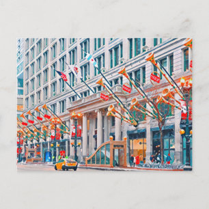 Postal Festiva Invierno en Chicago,