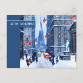 Postal Festiva Invierno en Nueva York. Navidades