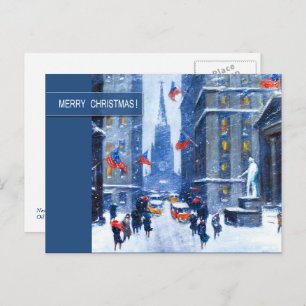 Postal Festiva Invierno en Nueva York. Navidades