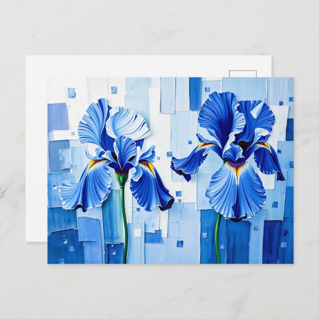 Postal Festiva Iris elegante con estilo abstracto moderno (Anverso / Reverso)