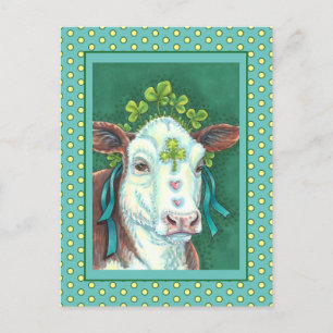 POSTAL FESTIVA IRISH BRED ST. HEIFER DEL DÍA DE PATRICK, VACA DE