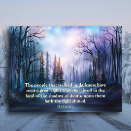 Postal Festiva Isaiah Verse Rustic Woodland Christian Navidades