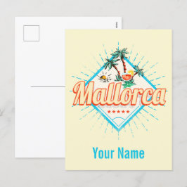 Postal Festiva Isla Balear de Mallorca Retro Parrot Vintage