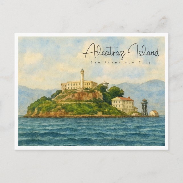 Postal Festiva Isla de Alcatraz – Punto de interés turístico de S (Anverso)