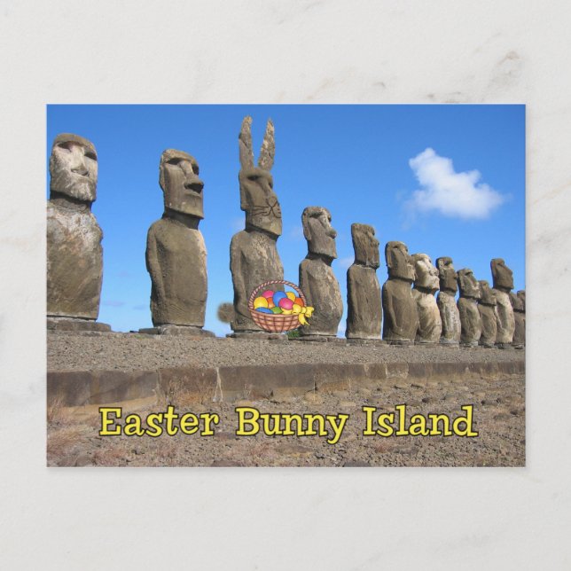 Postal Festiva Isla del conejito de pascua (Anverso)