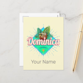 Postal Festiva Isla Dominica Caribe Retro Vintage