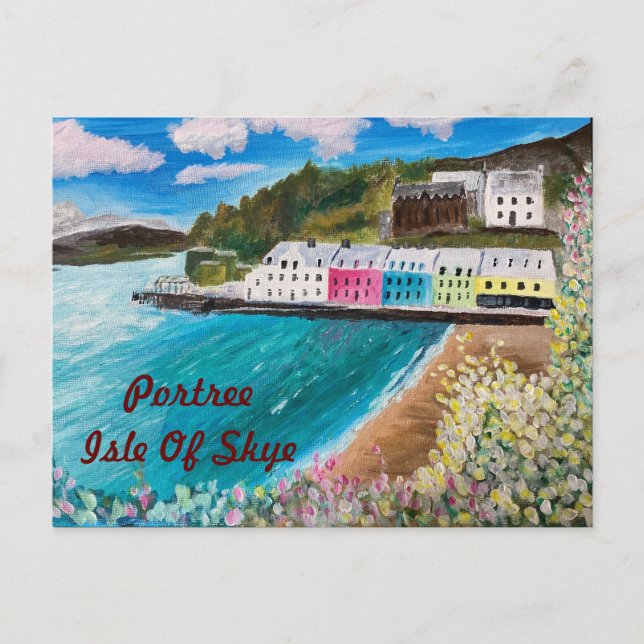 Postal Festiva Isla Portree de Skye Escocia (Anverso)