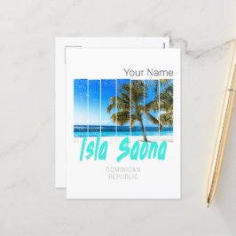 Postal Festiva Isla Saona República Dominicana Diseño de Vintage