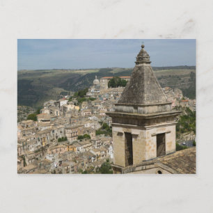 Postal Festiva ITALIA, Sicilia, RAGUSA IBLA: Vista de la ciudad y