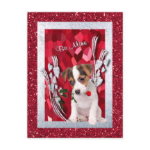 Jack Russell Puppy Be Mine Valentcard
