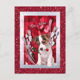 Postal Festiva Jack Russell Puppy Be Mine Valentcard